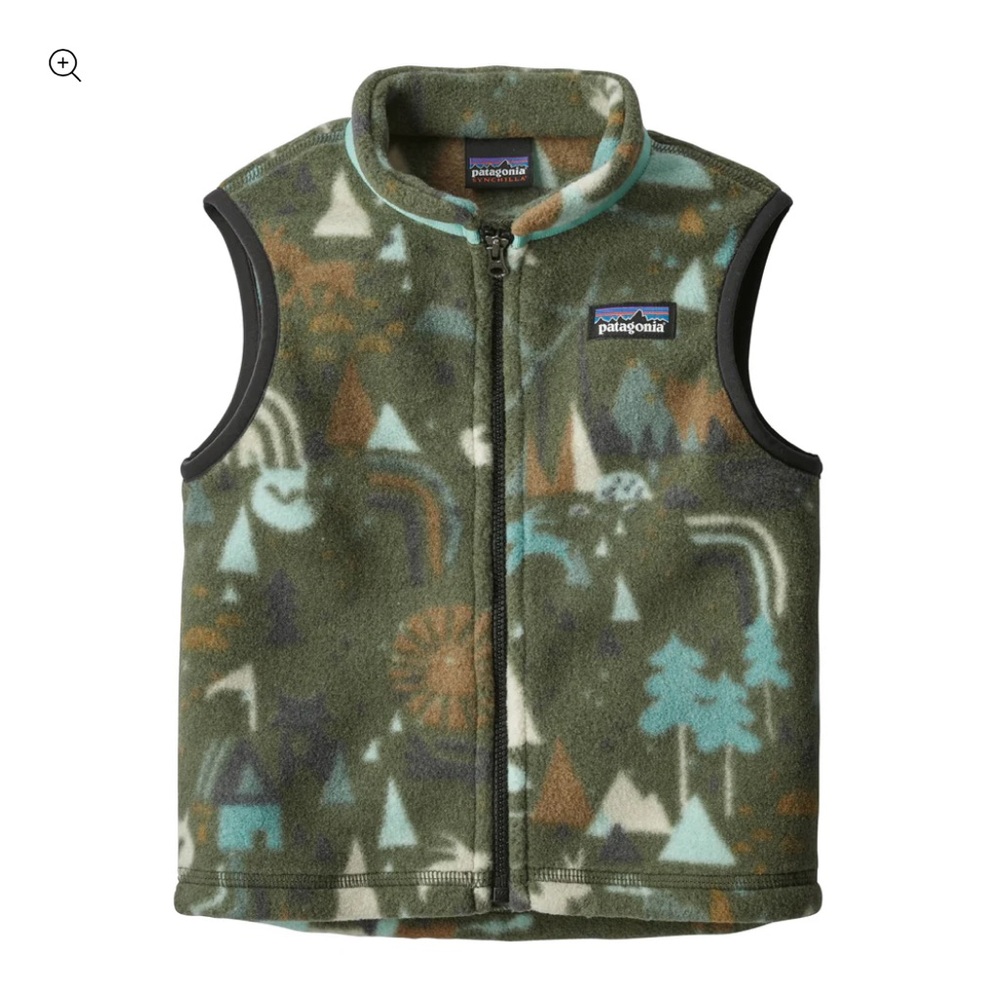 Patagonia Synchilla Vest in Green Sz 4T Woodland Animals Enchanted Forest